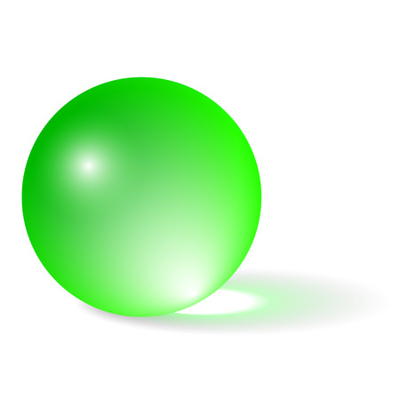 Transparent Green Sphere Isolated on White Backgroundのイラスト素材