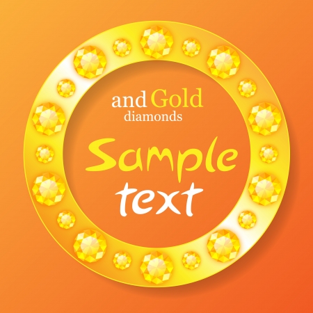 Abstract colorful background with golden circle and diamondsのイラスト素材