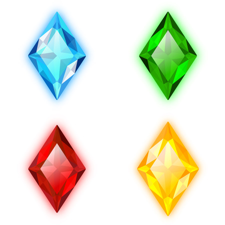 Set of Four Gems Rhomb Shapedのイラスト素材