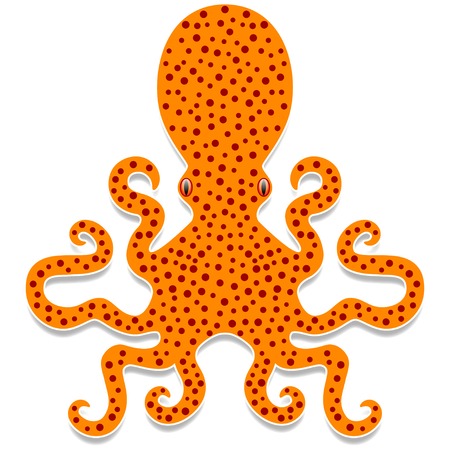 Cartoon Spotty Octopus Isolated on Whiteのイラスト素材