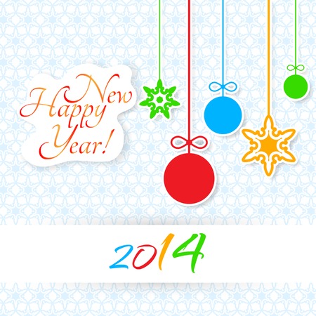 Light Happy New Year lettering Greeting Cardのイラスト素材