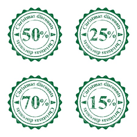 Grunge stamps for cristmas sales  Isolated on whiteのイラスト素材