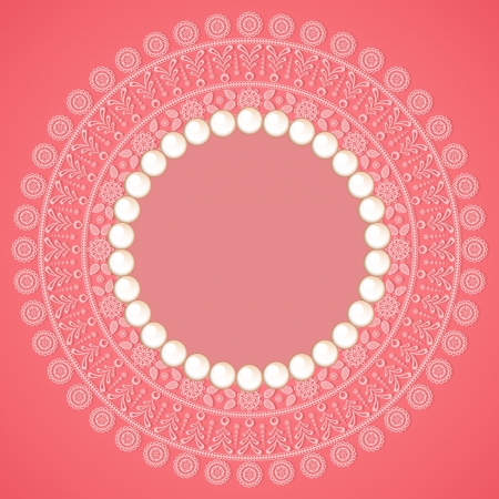 Ornate detailed ornament with pearls for invitations or etcのイラスト素材