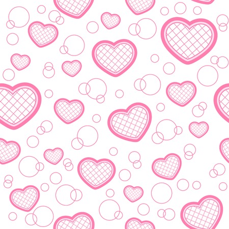 Light seamless pattern with hearts. Vector designのイラスト素材