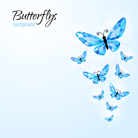Abstract background with diamond butterflies for your designのイラスト素材