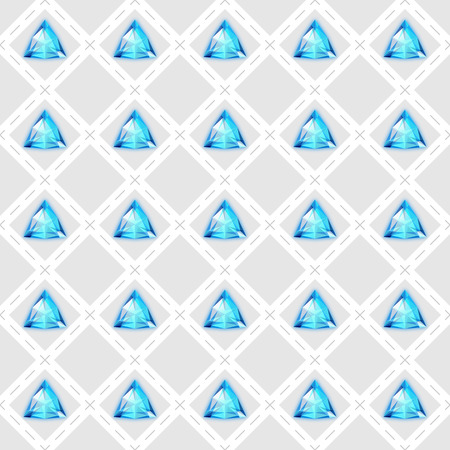 Seamless pattern with blue gemstones. Vector illustrationのイラスト素材