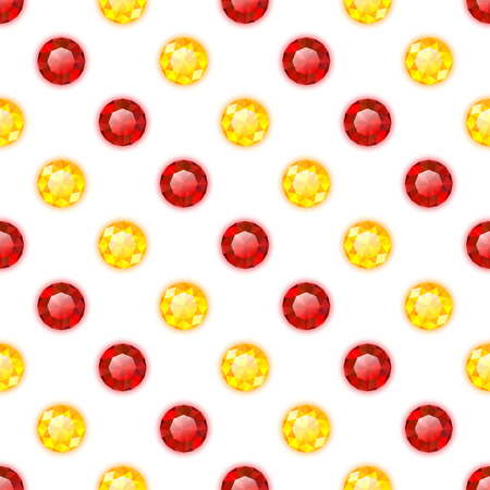 Seamless pattern with round gemstones on white backgroundのイラスト素材