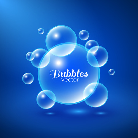 Air bubbles underwater background. Abstract vector illustrationのイラスト素材
