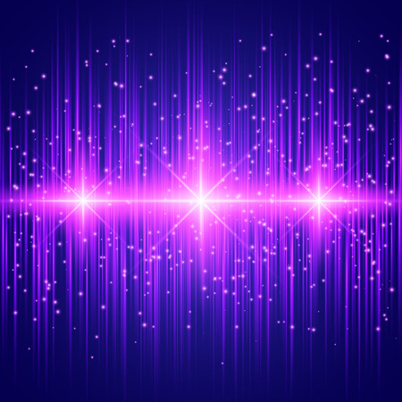 Vector glowing equalizer on dark purple backgroundのイラスト素材