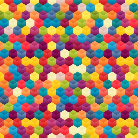 Colorful seamless background of hexagons. Vector illustrationのイラスト素材