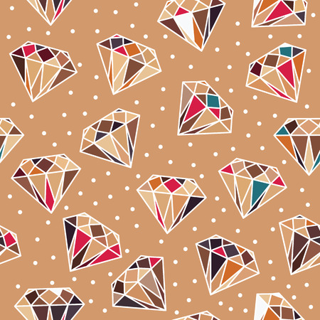 Brown seamless pattern with diamonds. のイラスト素材