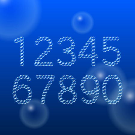 Numbers 0-9 of air bubbles design. のイラスト素材