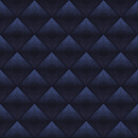 Decorated tiles dark seamless background. Vector designのイラスト素材