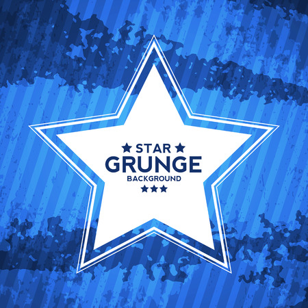 Abstract Grunge Textured Background with Star and Place for Text. Vector illustrationのイラスト素材