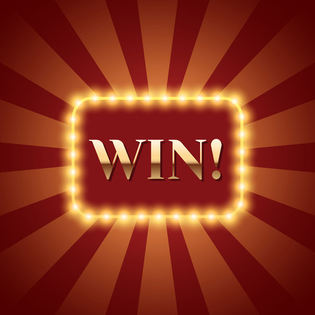 Background with lettering Win. Vector design for games, banners, etcのイラスト素材