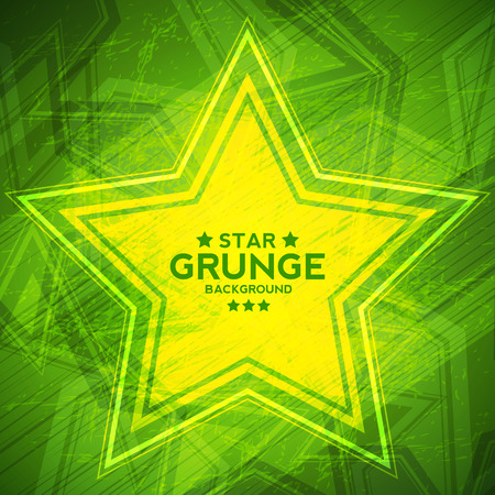 Abstract Grunge Textured Background with Star and Place for Text. Vector illustrationのイラスト素材