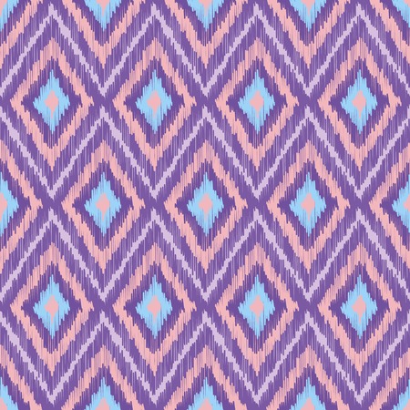 Abstract Modern Ethnic Seamless Fabric Pattern with Diamonds. Vector Illustrationのイラスト素材
