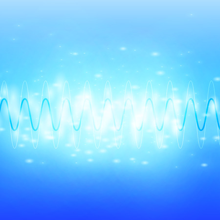Bright Blue Sound Waves Background.