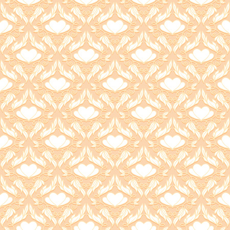 Retro Seamless Pattern with Hearts and Petals. のイラスト素材