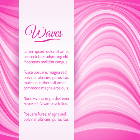 Abstract Light Pink Waves Vector Background with Place for Textのイラスト素材