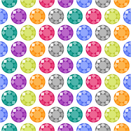 Cartoon gems seamless pattern. Vector repeating backgroundのイラスト素材