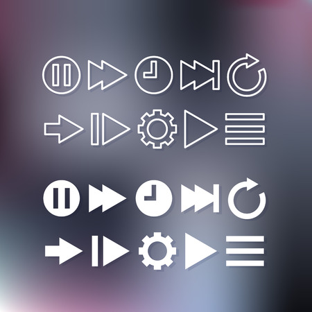Thin line icons for web and mobile design. Navigation and setting elements vector setのイラスト素材