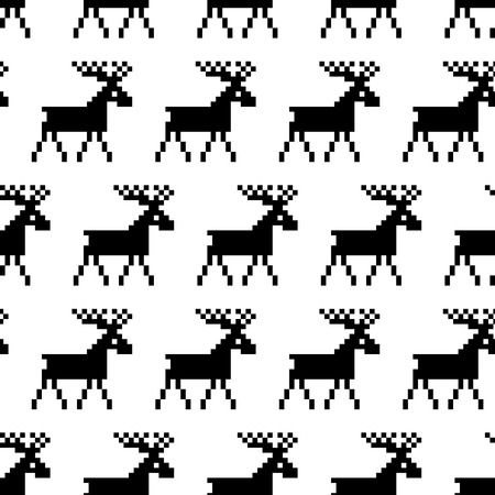 Seamless pattern with deer. Christmas repeating backgroundのイラスト素材