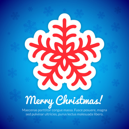 Merry Christmas Card with Snowflake. design for holiday greeting background or cardのイラスト素材