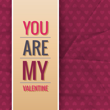 You are My Valentine Happy Valentines Day Card. Vector design with letteringのイラスト素材