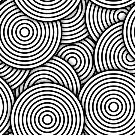 Abstract Geometric Circles Seamless Pattern. Vector monohromic wallpaper designのイラスト素材