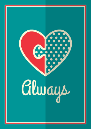 Happy Valentines Day Card. Vector vintage designのイラスト素材