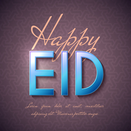 Happy Eid Islamic Greeting Background. Vector festive designのイラスト素材