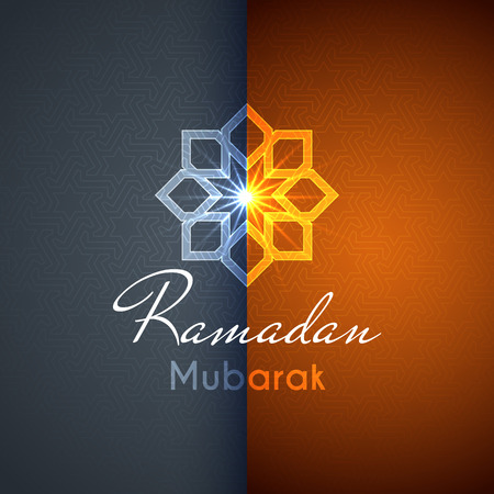 Ramadan Mubarak greeting card or background with star and decorated with arabic pattern. For holy month of muslim community Ramadan Kareem celebrationのイラスト素材