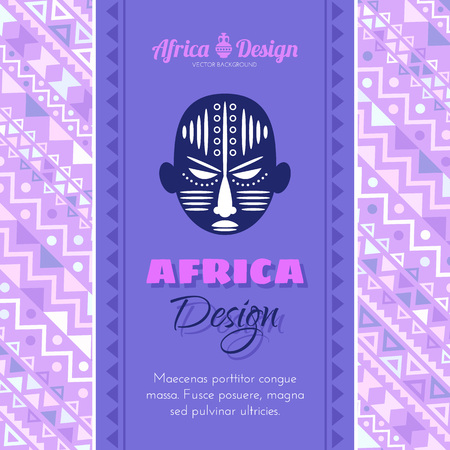Abstract Background with African Mask. Vector geometric designのイラスト素材