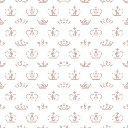 Seamless Pattern with Crown Symbol for wedding card or invitation decoration, elegant fashion designs, wrapping and packages. Classic simple backgroundのイラスト素材