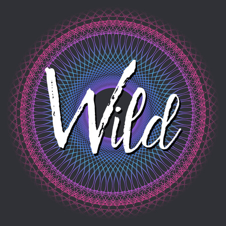 Wild. T-shirt or Poster Design with colorful ornament. Vector inspirational backgroundのイラスト素材