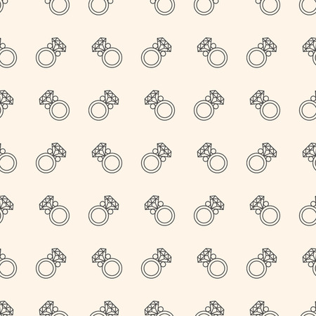 Seamless Pattern with Rings for wedding card or invitation decoration, elegant fashion designs, wrapping and packages. Classic simple backgroundのイラスト素材