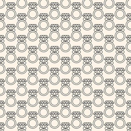 Seamless Pattern with Rings for wedding card or invitation decoration, elegant fashion designs, wrapping and packages. Classic simple backgroundのイラスト素材