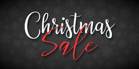 Christmas Sale text design. Dark background. Vector greeting illustrationのイラスト素材