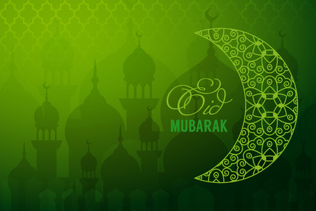Mosques and moon at night landscape backgroundのイラスト素材