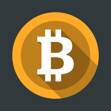 Bitcoin round icon flat designのイラスト素材