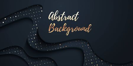 Abstract Wavy Background Dark vector festive templateのイラスト素材