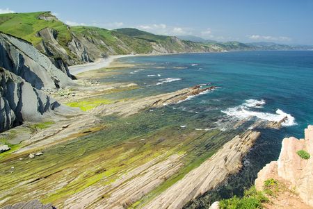 Costa Vasca near Zumaia の写真素材