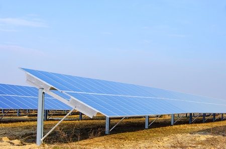 solar plant on field