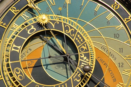 Prague tower clock の写真素材