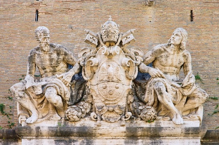 Rome Sculpture above entrance from Vatican の写真素材