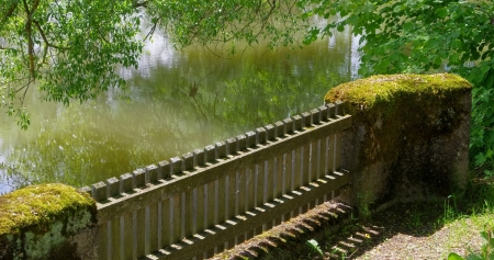 fence near water の写真素材