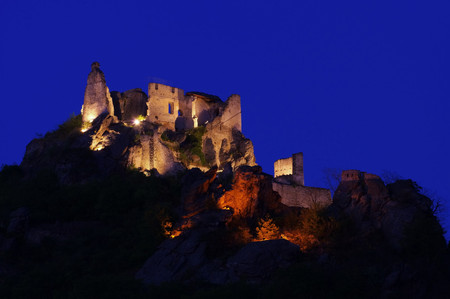 Duernstein castle by night のeditorial素材
