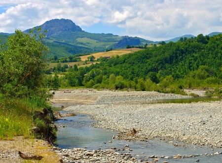 Trebbia riverの写真素材