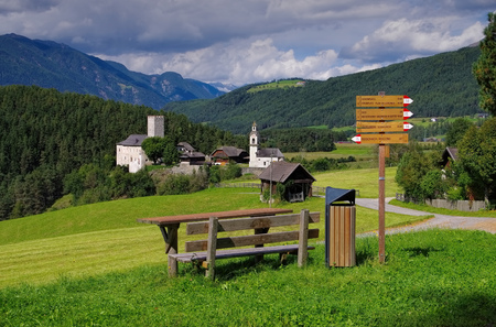 Bruneck in alto Adige, the castle Lamprechtsburgのeditorial素材